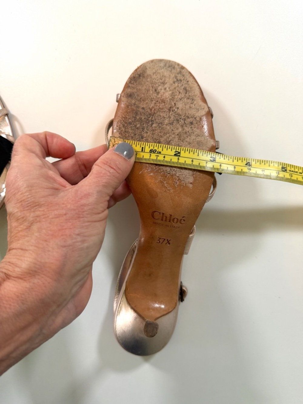 Chloé Rose Gold Leather Bow Slingback Heels 37.5 Italy - Picture 13 of 17